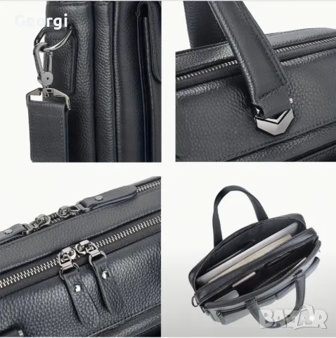 Есенна колекция*/ Луксозно/Елегантна, Премиум Бизнес чанта{куфарче за лаптоп 15} Естествена•кожа!, снимка 10 - Чанти - 49280932