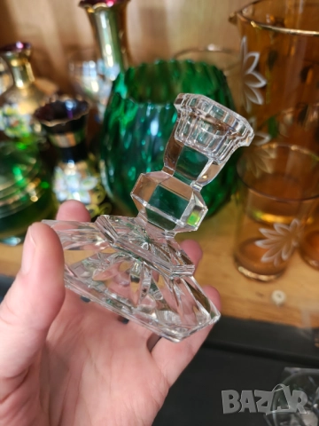 Арт Деко 2 кристални свещника , снимка 5 - Декорация за дома - 51457511