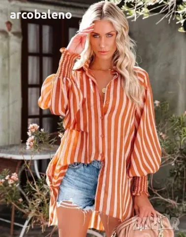 Дамска дълга ежедневна риза с дълъг ръкав, 3цвята , снимка 6 - Ризи - 41760767