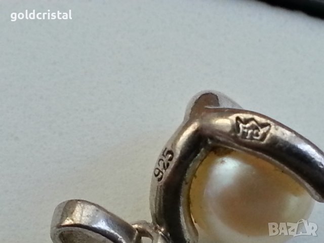 Сребърна висулка с перла , снимка 3 - Антикварни и старинни предмети - 42770748