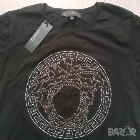 Дамска памучна тениска Versace размер ХL, снимка 5 - Тениски - 54244342