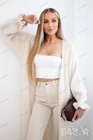 Дълга дамска пуловерна жилетка, 4цвята , снимка 2 - Жилетки - 47467794