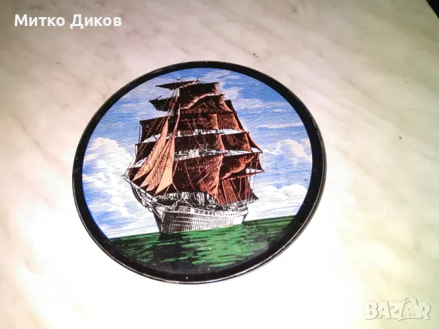 Кораб картина за стена кръгла фи 15см, снимка 3 - Декорация за дома - 50024410