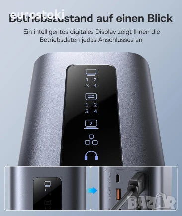 Докинг станция BASEUS Spacemate Series 11-в-1, за 3 монитора с 2 x HDMI 1 x DP 4K @ 60Hz, 3 x USB-A, снимка 6 - Други - 50979499