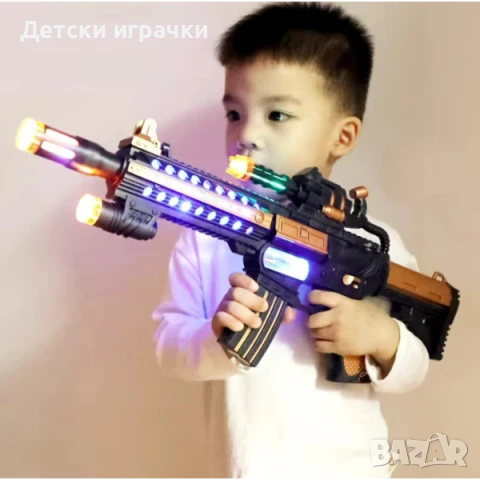 Автомат Бластер с мерник 54 см, със звукови и светлинни ефекти, снимка 2 - Други - 50843480