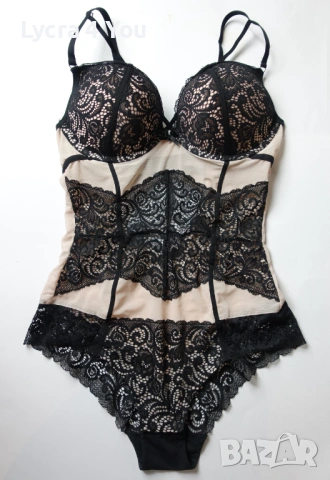 Secret Possessions EU 75C (B) луксозно телесно боди с черна дантела