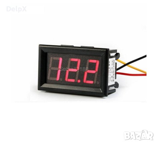 Волтметър за вграждане в панел 3,2V/30V 45x26mm, снимка 1