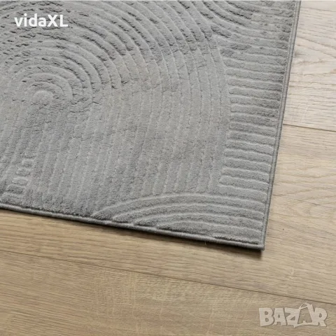 vidaXL Килим IZA с къс косъм, скандинавски вид, сив, 200x280 см, снимка 4 - Килими - 56147388