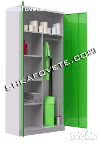 Метален санитарен шкаф за почистващи препарати, модел TSS198 - 41х92х198см, снимка 3 - Шкафове - 54072140