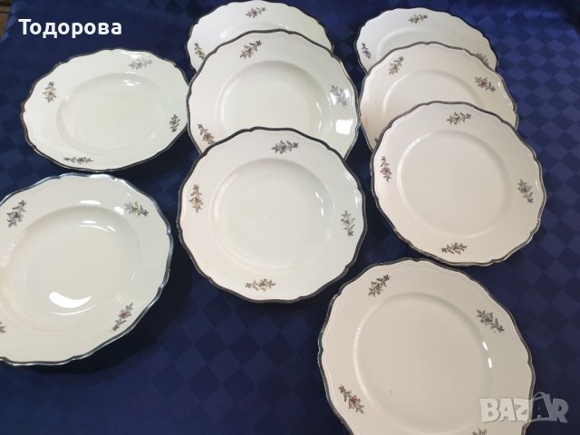 Комплект старинни порцеланови чинии -Johann haviland Bavaria Decor feins, снимка 6 - Сервизи - 40045749