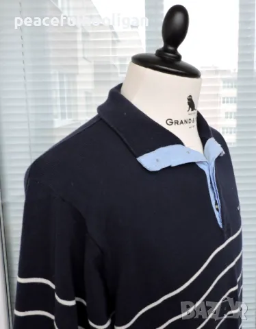 Gant - мъжки оригинален раиран пуловер размер  L, снимка 5 - Пуловери - 48482387