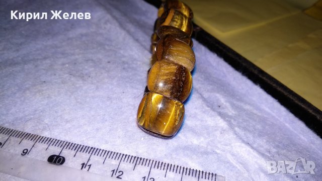 СТИЛНА ФЕШЪН АРТ ХЕНД МЕЙД РАЗТЕГАТЕЛНА ЛАСТИЧНА ГРИВНА от ТИГРОВО ОКО КАМЪНИ 34314, снимка 3 - Гривни - 38949679