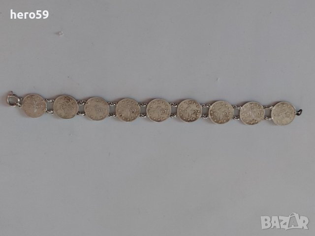 Стара сребърна гривна от турски сребърни монети