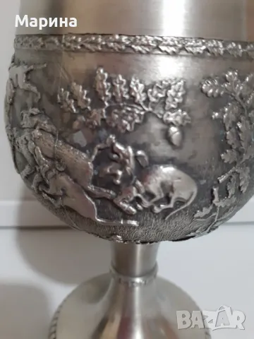 Бокал- кубок 250 мл. от калай Antik*Vintage#60, снимка 4 - Антикварни и старинни предмети - 48696179