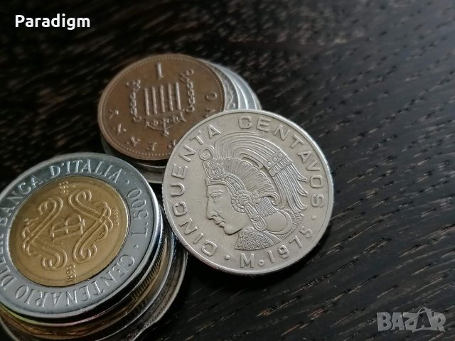 Монета - Мексико - 50 центаво | 1975г., снимка 2 - Нумизматика и бонистика - 34182289