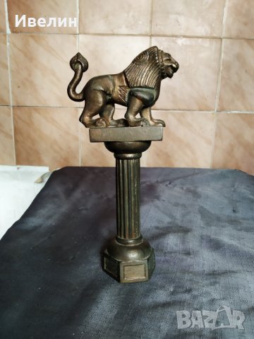 бронзова статуетка-лъв, снимка 1 - Антикварни и старинни предмети - 30373673