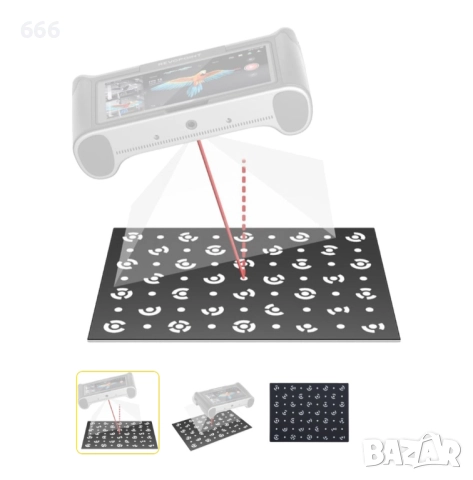 Калибрационна платка Revopoint Miraco Съвместим с 3D скенери INSPIRE и MIRACO Материал PVC , снимка 3 - Друга електроника - 52912604