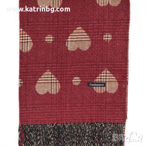 Дамски зимен комплект в бордо и бежово- Шал, шапка и ръкавици Код на продукта:DAK-0006, снимка 2 - Подаръци за жени - 52200567