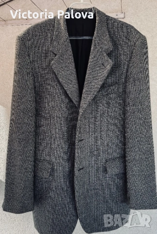 Италианско луксозно сако Carletti Moda Uomo, 100% фина вълна, размер 50, снимка 4 - Сака - 54305214