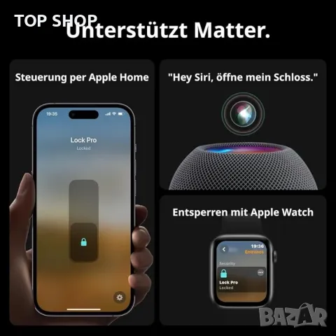 SwitchBot WiFi Smart Lock Pro с клавиатура със сензорен екран, интелигентно заключване, снимка 4 - Друга електроника - 48738892