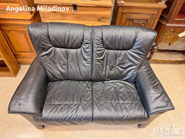 Диван двойка естествена кожа , снимка 5 - Дивани и мека мебел - 52710582