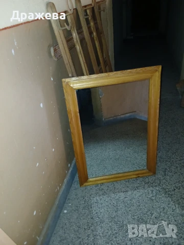 Ретро  комплект -закачалка и огледало, дърво