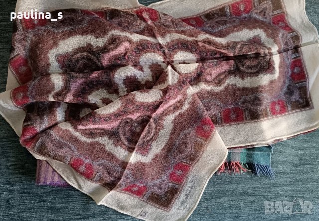 Винтидж / пет (5) броя Зимни Шалове от Вълна и Кашмир / различни видове , снимка 5 - Шалове - 44175076
