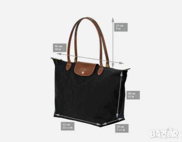 Longchamp – нова, с етикети, черна, L, снимка 16 - Чанти - 55798274