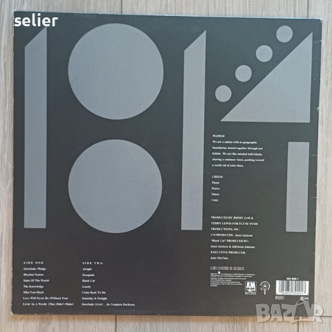 Janet Jackson ‎– Rhythm Nation 1814 Издание 1989г Стил:Funk / Soul, Pop Contemporary R&B, Pop Rap, N, снимка 2 - Грамофонни плочи - 51503654