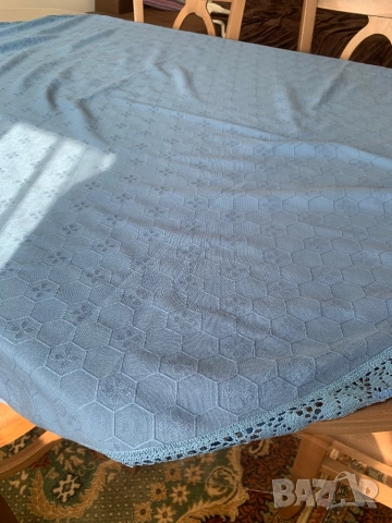 Покривка за кръгла маса* Дантела* Памук* Красиво синьо, снимка 6 - Покривки за маси - 51927757