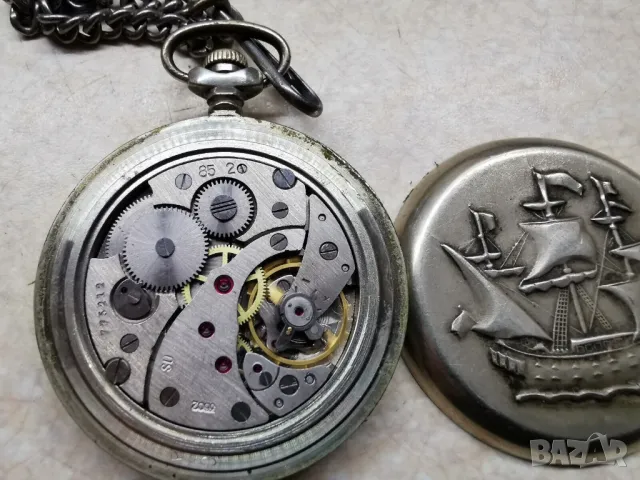 ДЖОБЕН ЧАСОВНИК МЪЛНИЯ С КОРАБ, снимка 4 - Антикварни и старинни предмети - 49478509