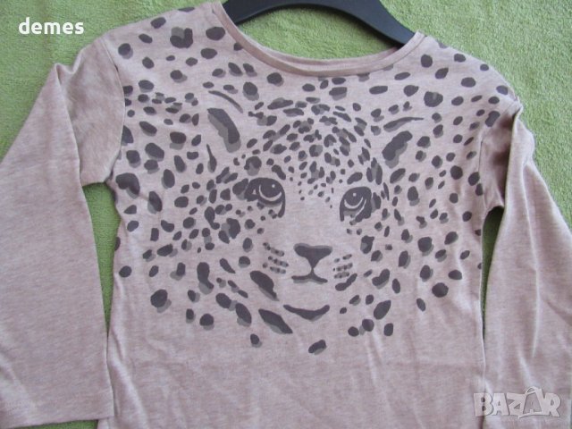 Блуза за момиче Н&М с ефектен тигров принт размер 110/116, ново, снимка 2 - Детски Блузи и туники - 37313123