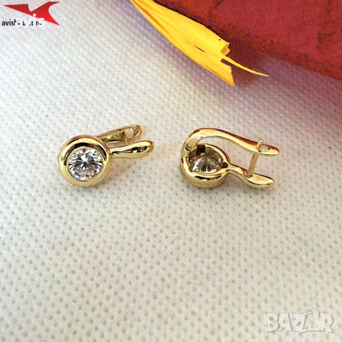 Обеци с 14К златно покритие 2141835, снимка 3 - Обеци - 52718840