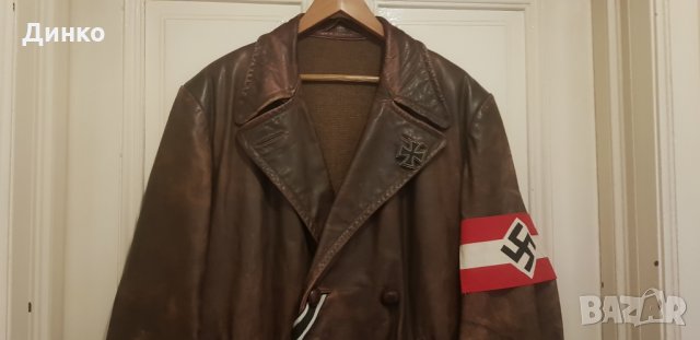 Немско офицерско кожено яке от Втората световна война оригинал , снимка 2 - Антикварни и старинни предмети - 30005115