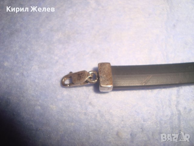 РОКАДЖИЙСКА СРЕБЪРНА МОДНА АРТ ГРИВНА СРЕБРО925 със СИЛИКОНОВА КАИШКА БУТИКОВО БИЖУ 27380, снимка 13 - Гривни - 36828746