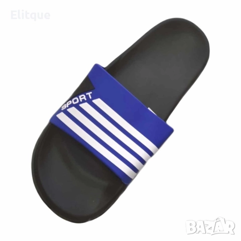 Мъжки джапанки с широка лента отпред и бели линии, снимка 6 - Мъжки чехли - 52879803