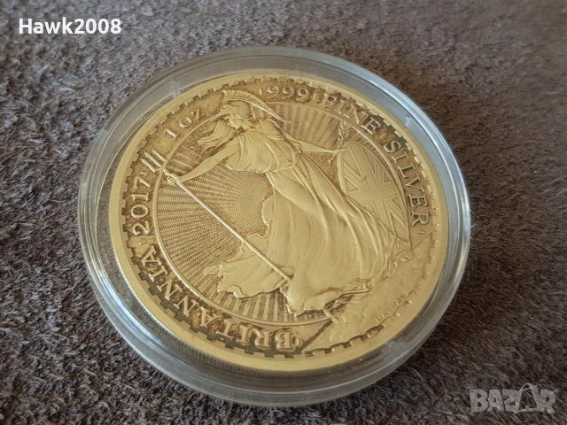 Сребро 1 oz Британия 2017 1 сребърна унция МИНТ, снимка 3 - Нумизматика и бонистика - 38114284