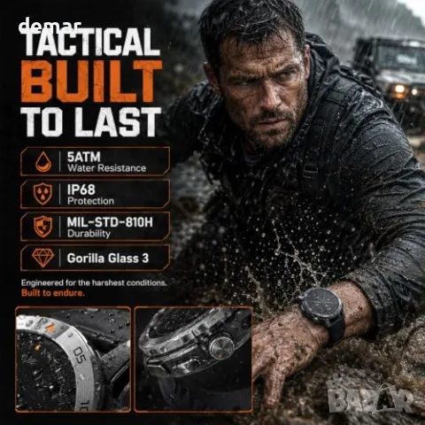 AGM Legion Pro смарт часовник с офлайн карти, AMOLED GPS и два ремъка, снимка 3 - Смарт часовници - 55772027