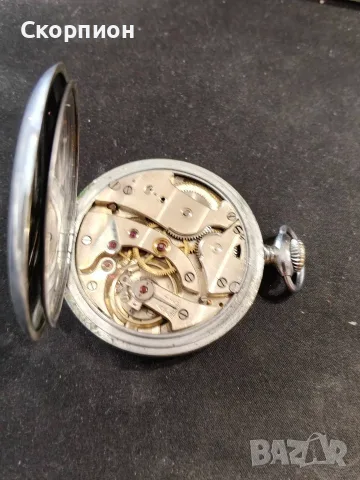 Швейцарски джобен часовник - Chronometre ARGENTAN CHROME, снимка 5 - Джобни - 51453087