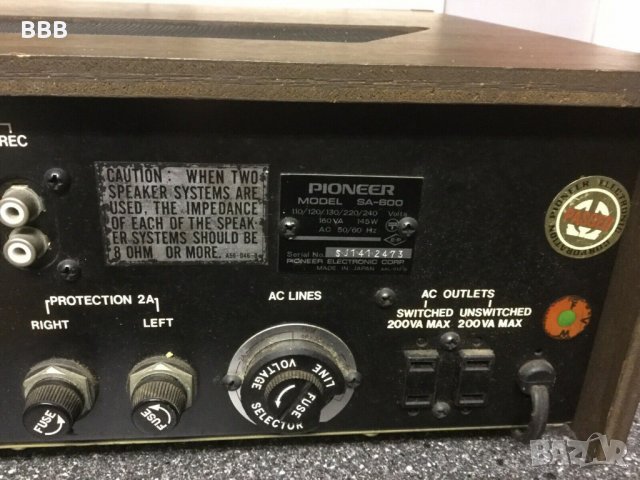 Pioneer SA 600, снимка 6 - Ресийвъри, усилватели, смесителни пултове - 32108417