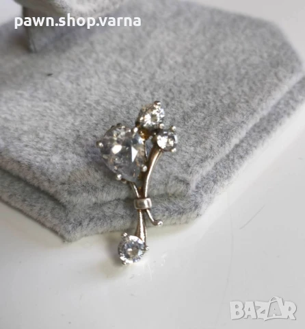 Нова сребърна висулка с фианити – проба 925, снимка 4 - Колиета, медальони, синджири - 50949158