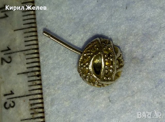 СТАРА АЖУРНА СКЪПОЦЕННА СРЕБЪРНА РЕТРО ОБЕЦА СРЕБРО 925 с МАРКАЗИТИ 40192, снимка 4 - Обеци - 42475921