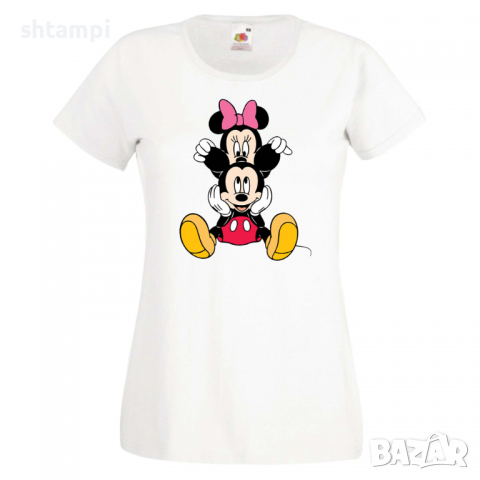 Дамска тениска Mickey & Minnie 3 Мини Маус,Микки Маус.Подарък,Изненада,, снимка 9 - Тениски - 36526206