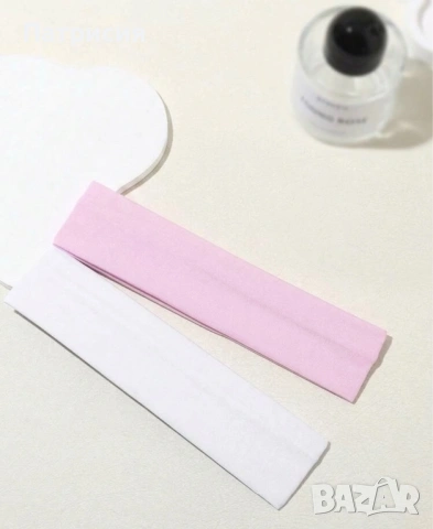 Комплект два броя, две ленти за коса в розов и бял цвят - 2 броя