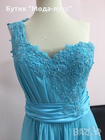 Официална светлосиня рокля, снимка 2 - Рокли - 29968686