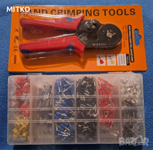 Комплект кримпващи клещи + 1200 кабелни обувки