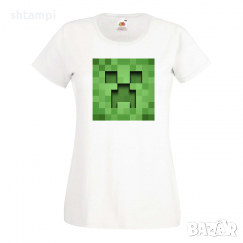 Дамска тениска Creeper Face 3 майнкрафт Minecraft,Игра,Забавление,подарък,Изненада,Рожден Ден., снимка 5 - Тениски - 36520640