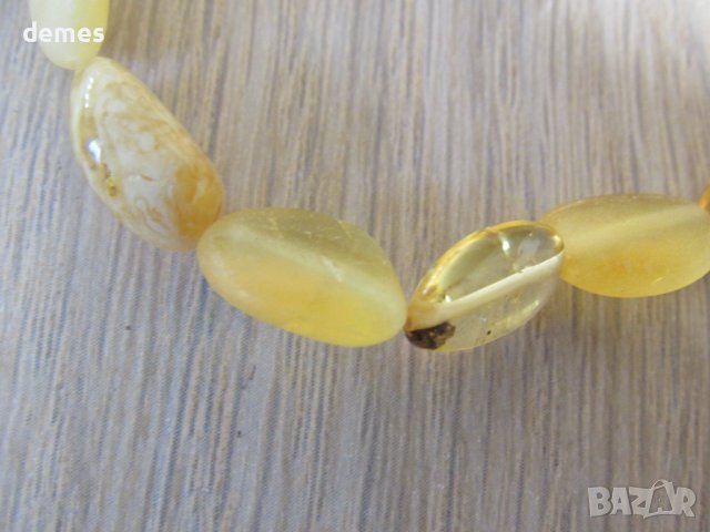 Ластична гривна от първокласен балтийски кехлибар, снимка 6 - Гривни - 39388441