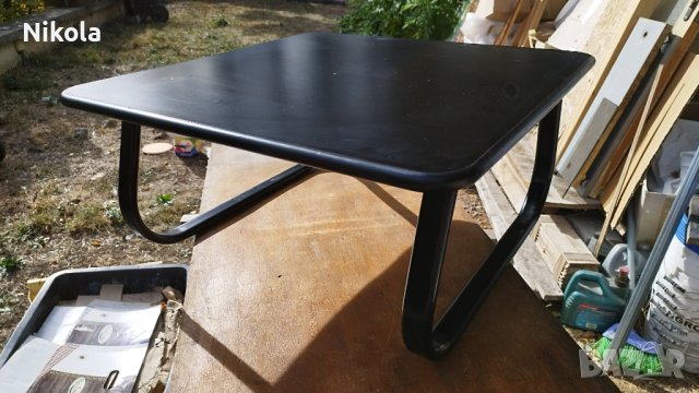 Масичка холна - черна помощна офис маса 70/70/33см, снимка 7 - Маси - 42727161