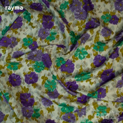 Плат италианска дизайнерска копринена тафта принт цветя, снимка 9 - Поли - 34237309